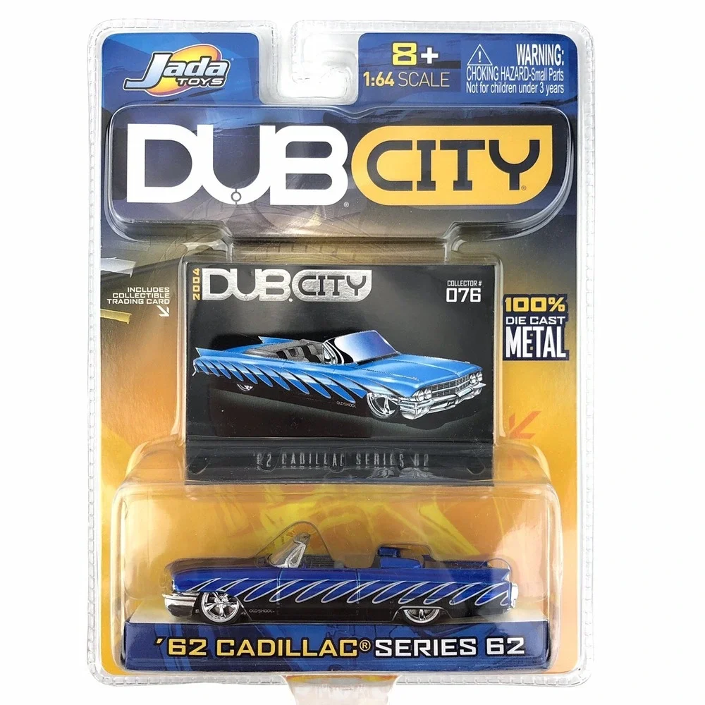 Jada Dub City 1962 62 Cadillac Series 62 Convertible Blue Diecast Car 1/64 Scale